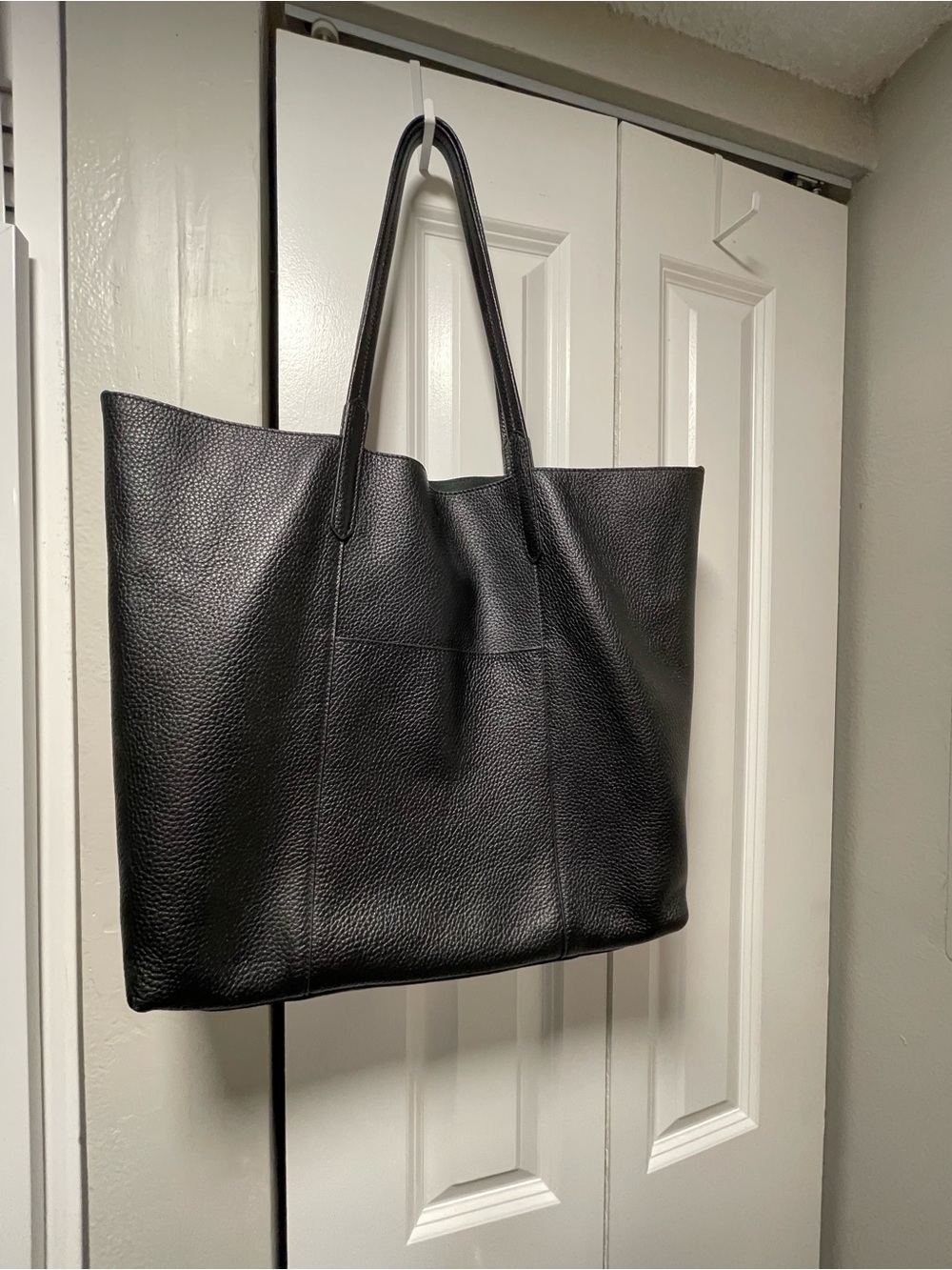 Banana Republic Black Pebbled Leather Tote